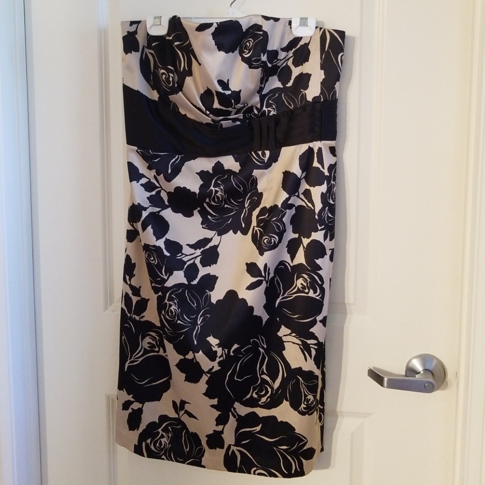 Black and Gold Strapless Dress